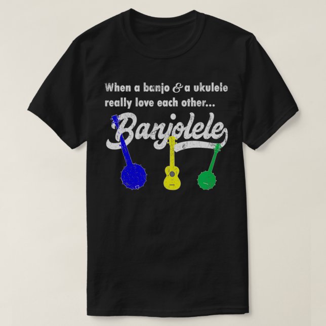 Banjolele Banjo Ukulele Funny  T-Shirt (Design Front)