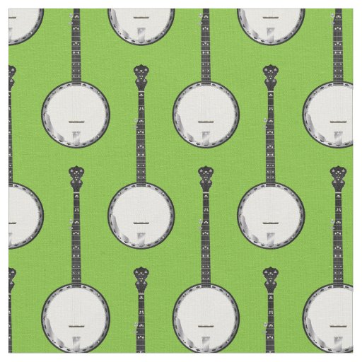 Banjos Music Musician Room Decor Green Fabric