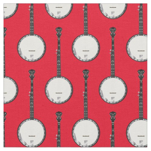 Banjos Music Musician Room Decor Red Fabric