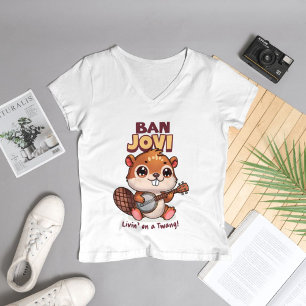 Banjovi Cute Beaver Playing Banjo T-Shirt