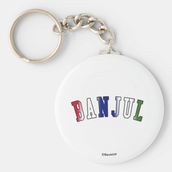 Banjul in Gambia National Flag Colors Key Chain