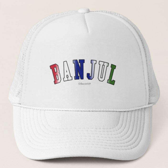 Banjul in Gambia National Flag Colors Trucker Hat