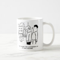Bank Cashpoint Machine Laughs at Customer Card Coffee Mug