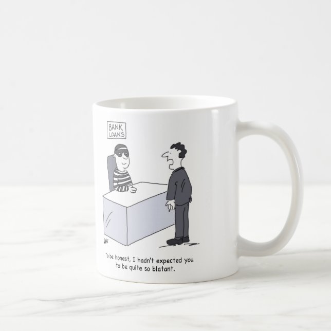 Bank Loans Department Banker Dressed Like a Robber Coffee Mug (Right)