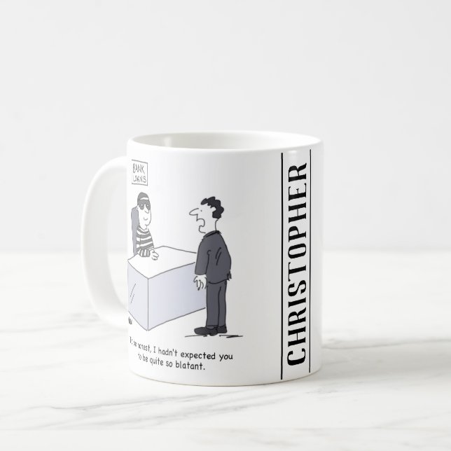 Bank Loans Department Banker Dressed Like a Robber Coffee Mug (Front Left)