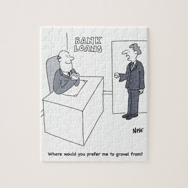 Bank Loans Office Cartoon Jigsaw Puzzle (Vertical)