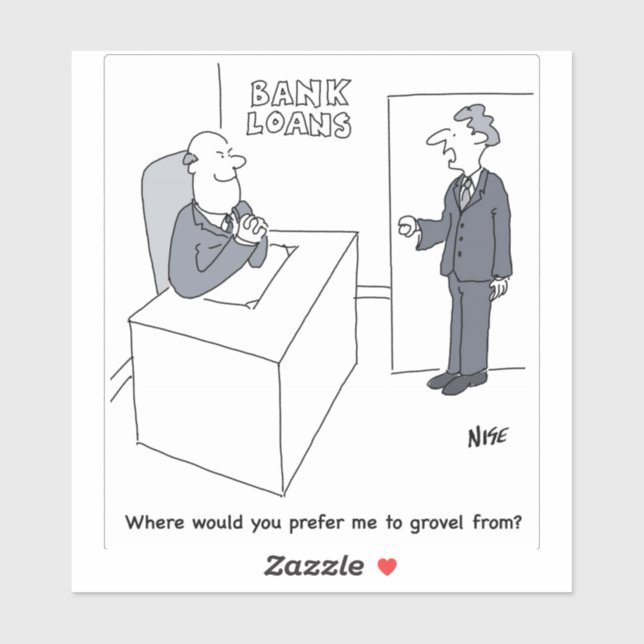 Bank Loans Office Cartoon Sticker (Sheet)