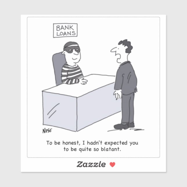 Bank Manager's Office Cartoon Sticker (Sheet)