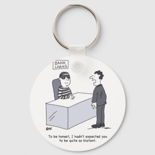 Bank Managers Office Funny Bank Loans Cartoon Keychain