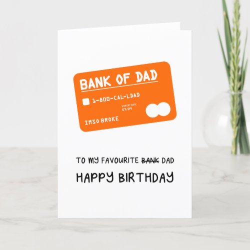 Bank of Dad Funny Fathers Day ATM Card