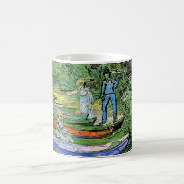 Bank of the Oise at Auvers by Vincent van Gogh Coffee Mug (Center)