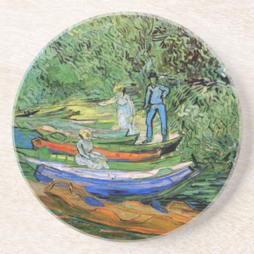 Bank of the Oise at Auvers by Vincent van Gogh Drink Coaster