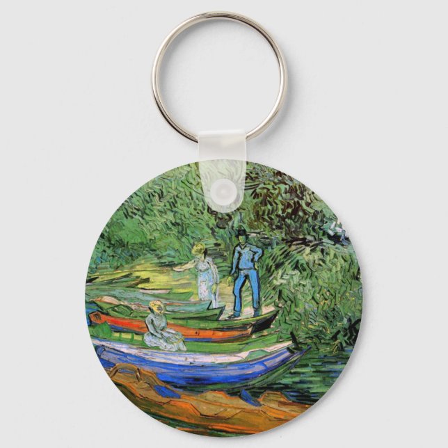 Bank of the Oise at Auvers by Vincent van Gogh Keychain (Front)
