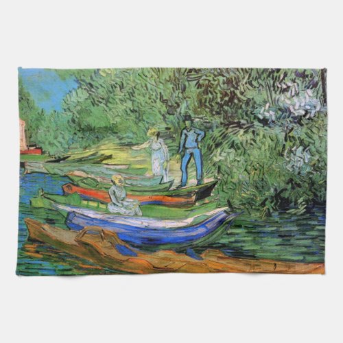 Bank of the Oise at Auvers by Vincent van Gogh Kitchen Towel