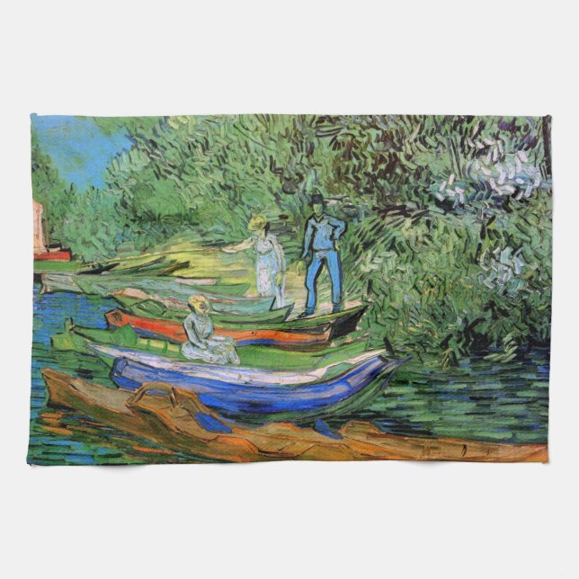 Bank of the Oise at Auvers by Vincent van Gogh Kitchen Towel (Horizontal)
