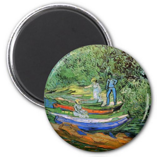 Bank of the Oise at Auvers by Vincent van Gogh Magnet