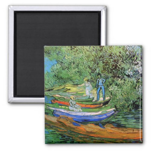 Bank of the Oise at Auvers by Vincent van Gogh Magnet