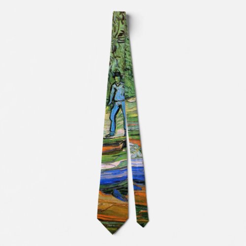 Bank of the Oise at Auvers by Vincent van Gogh Neck Tie