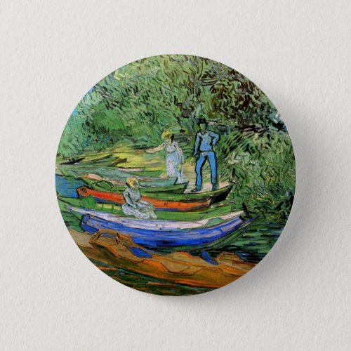 Bank of the Oise at Auvers by Vincent van Gogh Pinback Button