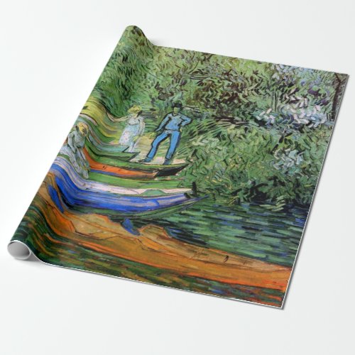 Bank of the Oise at Auvers by Vincent van Gogh Wrapping Paper