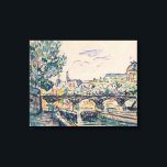 Bank of the Seine near the Pont des Arts Canvas Print<br><div class="desc">Bank of the Seine near the Pont des Arts,  with a view of the Louvre | by Paul Signac | Art Location: Hermitage,  St. Petersburg,  Russia | French Artist | Image Collection Number: BAL385530</div>