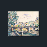 Bank of the Seine near the Pont des Arts Canvas Print<br><div class="desc">Bank of the Seine near the Pont des Arts,  with a view of the Louvre | by Paul Signac | Art Location: Hermitage,  St. Petersburg,  Russia | French Artist | Image Collection Number: BAL385530</div>
