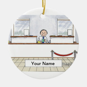 Bank Teller - Male Ceramic Ornament