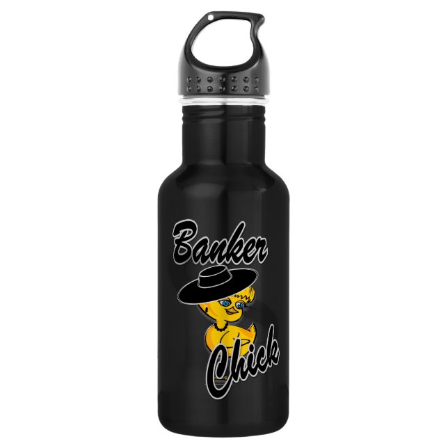 Banker Chick #4 Water Bottle (Front)
