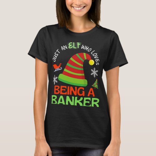 Banker Gifts Elf Christmas Party Matching Family T_Shirt