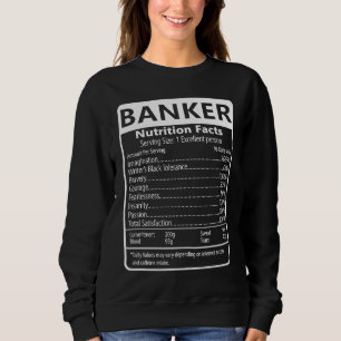 Banker Nutrition Facts Sarcastic Graphic Humor Sweatshirt