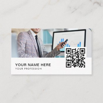 Banker Qr Code  Business Card by _PixMe_ at Zazzle