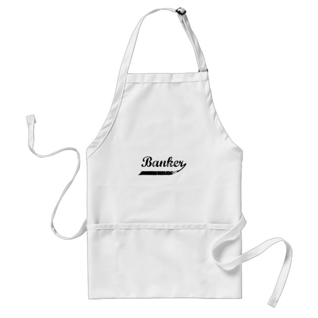 banker typography adult apron (Front)