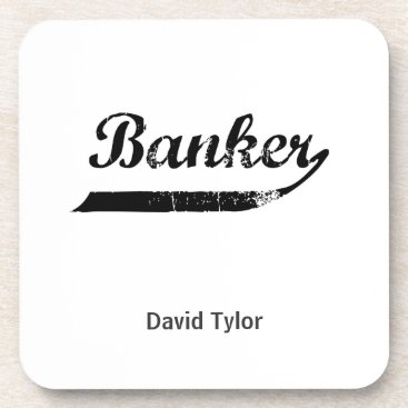 Banker typography coaster