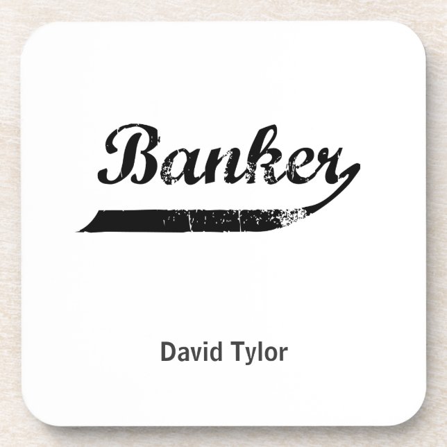 Banker typography coaster (Front)