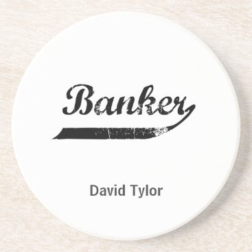 banker typography coaster