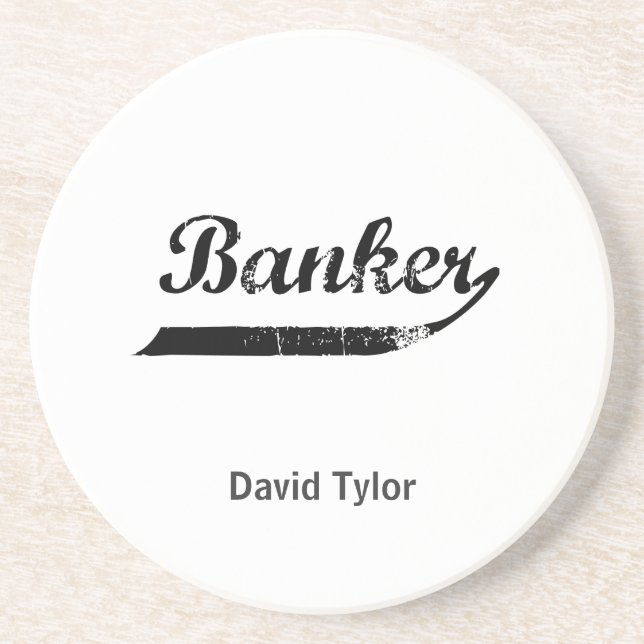 banker typography coaster (Front)
