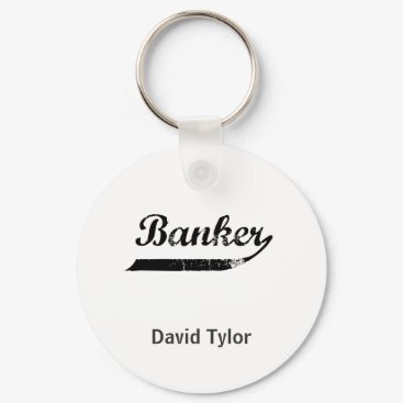banker typography keychain