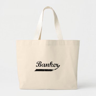 banker typography large tote bag