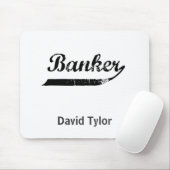 banker typography mouse pad (With Mouse)