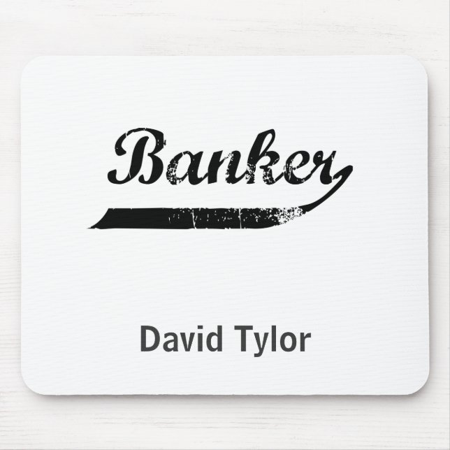 banker typography mouse pad (Front)