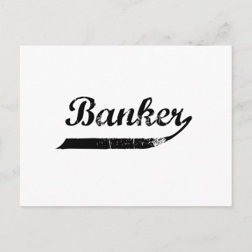 Banker typography postcard