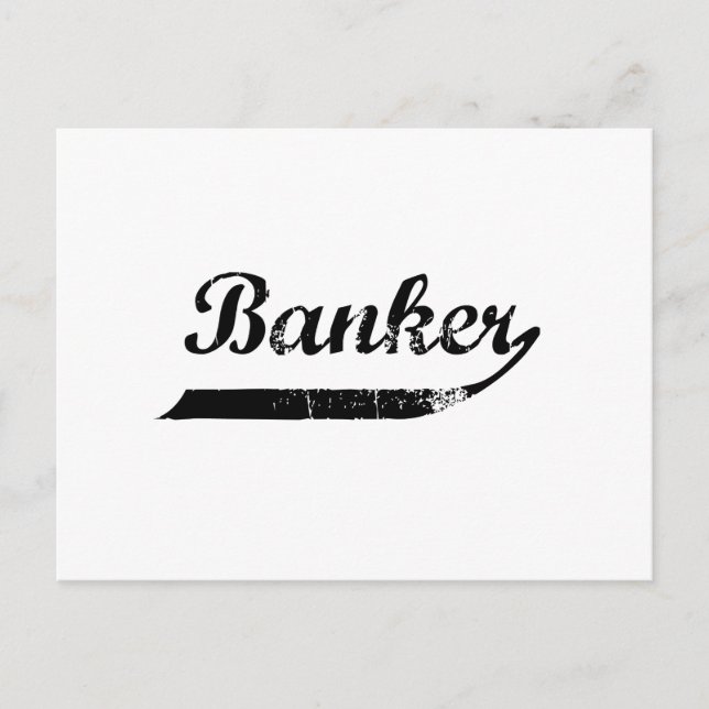 Banker typography postcard (Front)