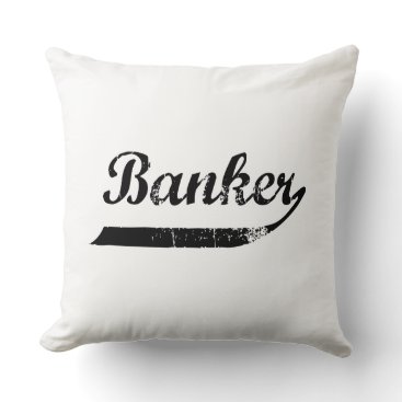 Banker typography throw pillow