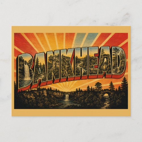 Bankhead Alabama Waterfall Forest Vintage Art Postcard