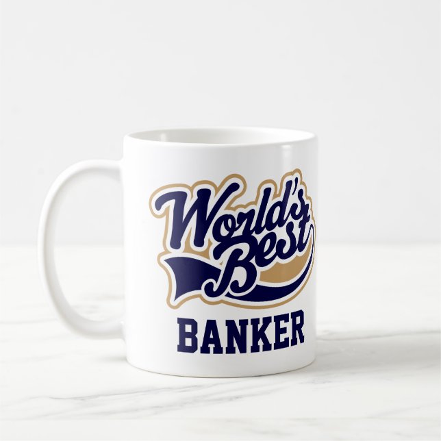 Banking Gift Worlds Best Banker Coffee Mug (Left)
