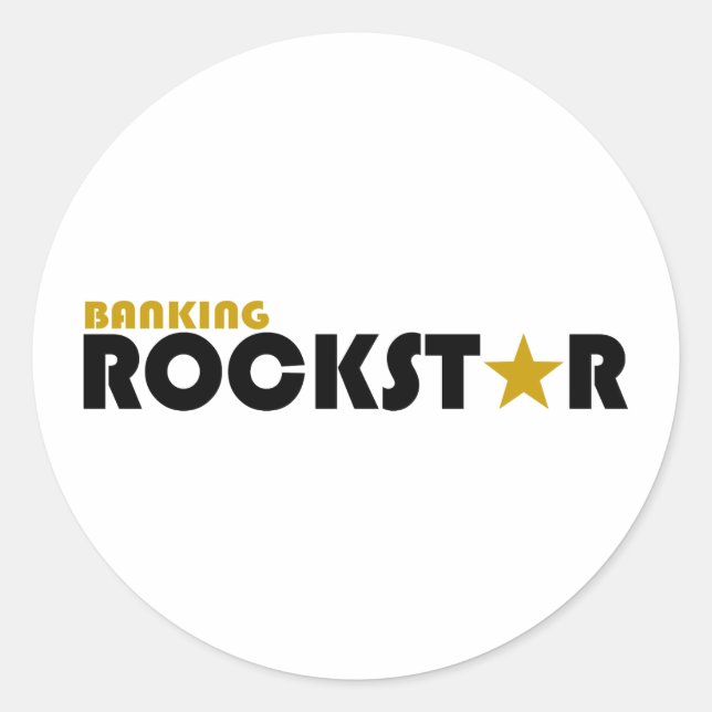 Banking Rockstar Classic Round Sticker (Front)