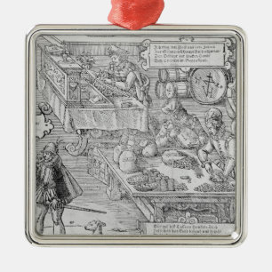 Banking Scene Metal Ornament