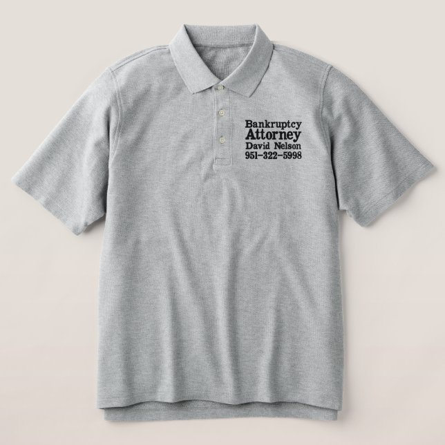 Bankruptcy Embroidered Shirt (Design Front)