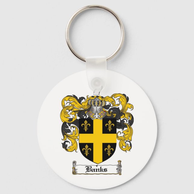 BANKS FAMILY CREST -  BANKS COAT OF ARMS KEYCHAIN (Front)