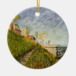 Banks of Seine, Pont de Clichy by Vincent van Gogh Ceramic Ornament